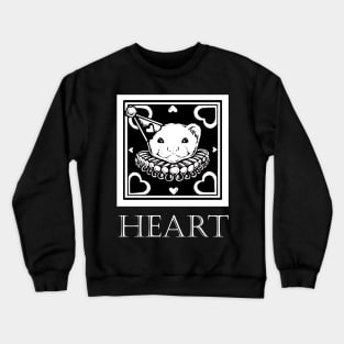 Love Ferret In White - Heart Quote - White Outlined Version Crewneck Sweatshirt